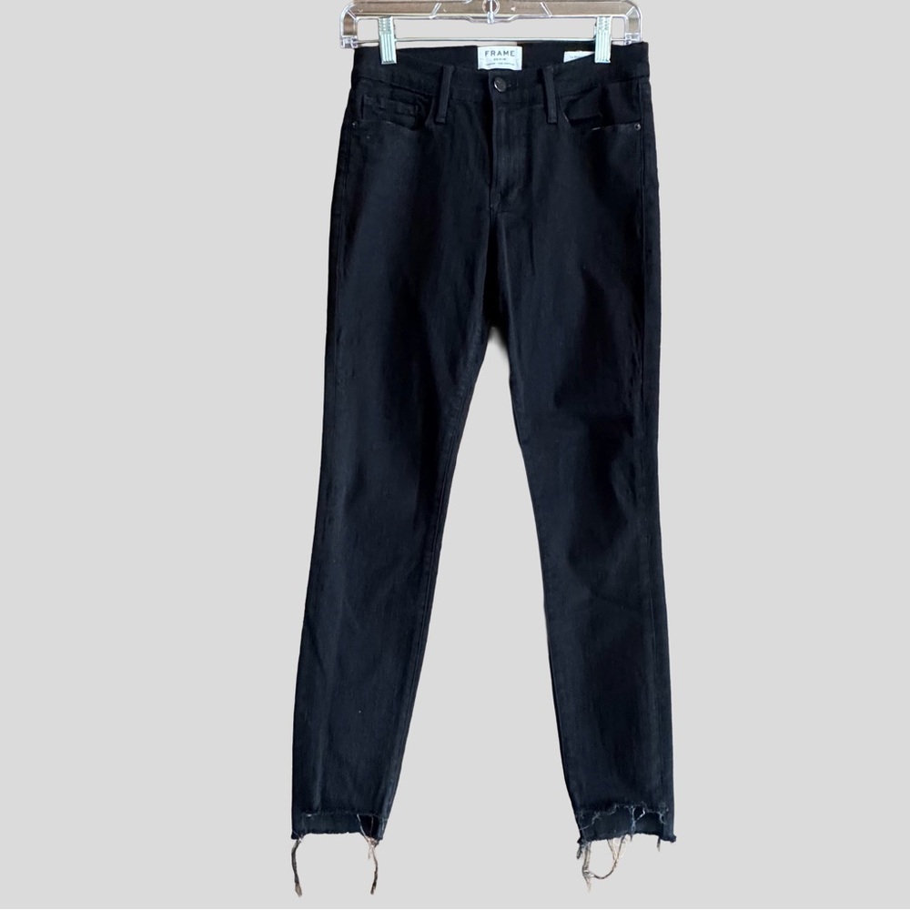 Frame Denim Le Skinny de Jeanne Black Jean in Film Noir Size 27